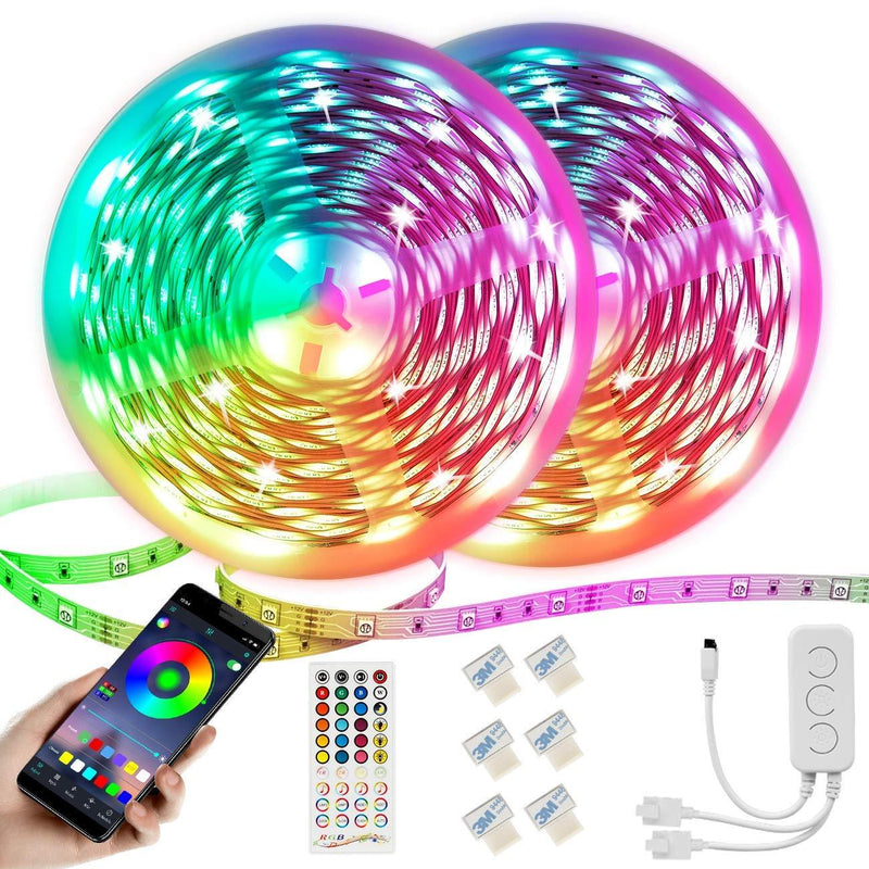 [AUSTRALIA] - 65.6FT/20M LED Strip Lights, Ultra-Long Dimmable RGB LED Strip, 5050 SMD 600 LEDs Color Changing Light Strip with APP Control and Remote, Music Sync Tape Lights for Bedroom,Kitchen,Dorm,Ceiling&TV 65.6FT 