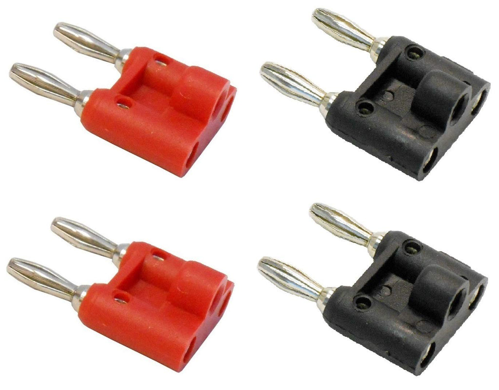 Audio2000'S ACC3166BR4 Two-Pair (2-Black, 2-Red, 4 Plugs Total) Corrosion-Resistant Banana Plugs for Speaker Wires