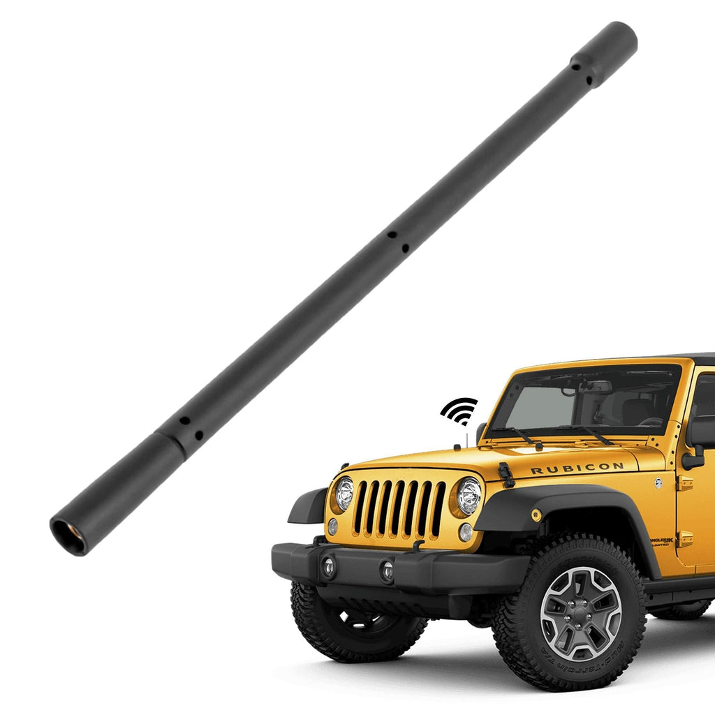 VOFONO 9 Inch Short Sleek Antenna Compatible with Jeep Wrangler JK JKU JL JLU Rubicon Sahara Gladiator 2007-2021 | Flexible Rubber Antenna Replacement | Designed for Optimized Radio FM/AM Reception