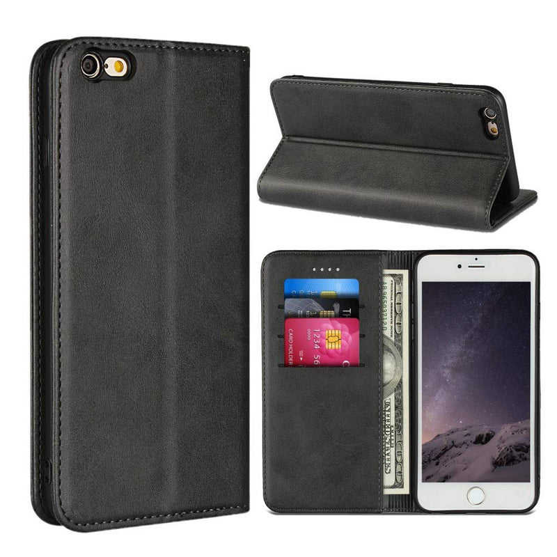 SunYoo for iPhone 6 Plus /6s Plus Case,Cowhide Pattern Leather Magnetic Book Wallet Case Stand Holder Flip Cover with Card Slots/Cash Compartment for iPhone 6 Plus/6s Plus(5.5")-Black iPhone 6 Plus / 6s Plus iPhone 6 Plus/iPhone 6s Plus--Black