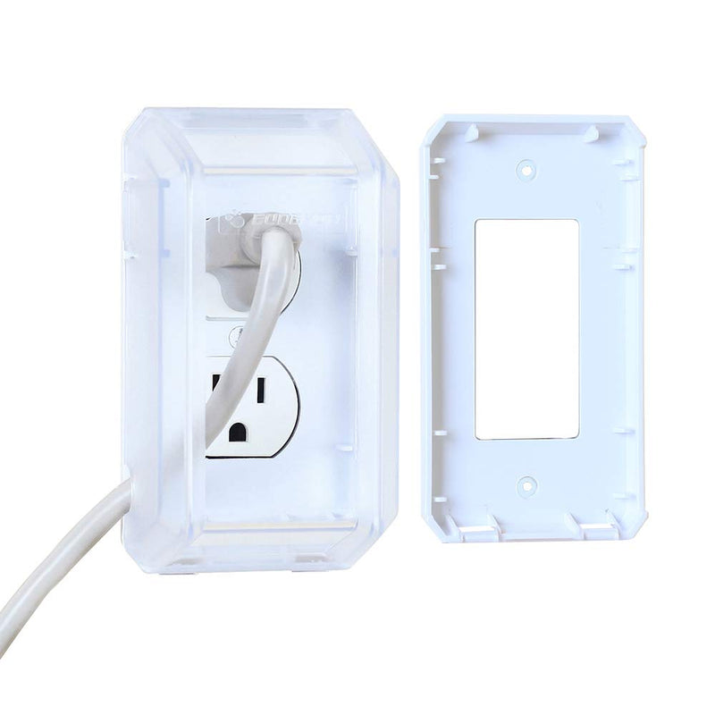 EUDEMON Baby Safety Electrical Outlet Cover Box Childproof Large Plug Cover for Babyproofing Outlets Easy to Install & Use (Transparent) Transparent