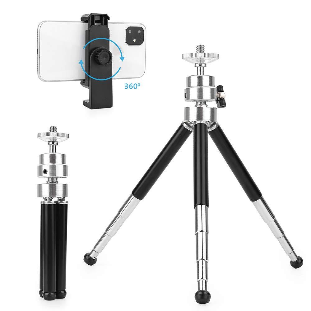 Tripod for Webcam, 9'' Extendable Portable Webcam Phone Tripod Stand with Phone Holder(2rd Generation,Double-Layer, Lightweight Tripod for Cellphone/Webcam/Gopro