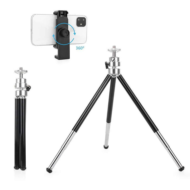 Mini Tripod, 6-12 in Small Tripod Stand with Phone Holder, (2rd Generation,Double-Layer Designed),Lightweight Tripod for Cellphone/Webcam/Gopro/Small Camera