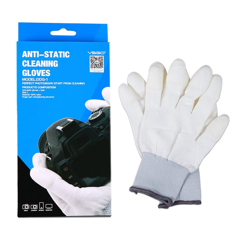 VSGO DDG-1 Professional Anti-Static Cleaning Gloves White Dust-Free for Camera, Sensor Cleaning