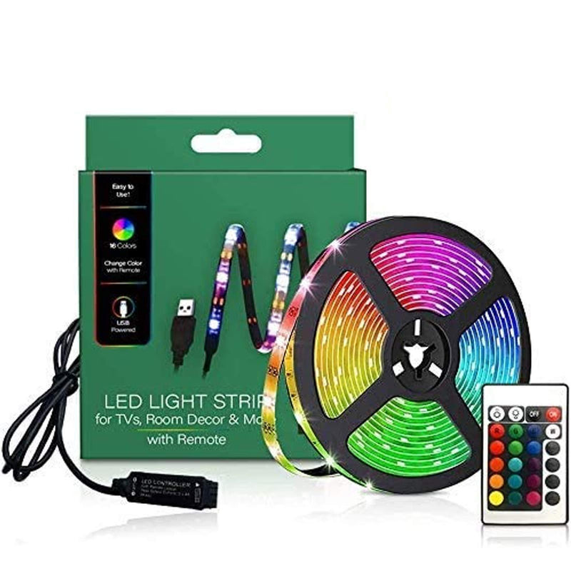 [AUSTRALIA] - Led Strip Lights 16.4ft, 5050 RGB Led Lights, IP20 Non Waterproof Color Changing with 20 Colors 8 Light,LED Lights Strips Kit with 44 Keys IR Remote Controller 12V Power Supply (6.56ft) 