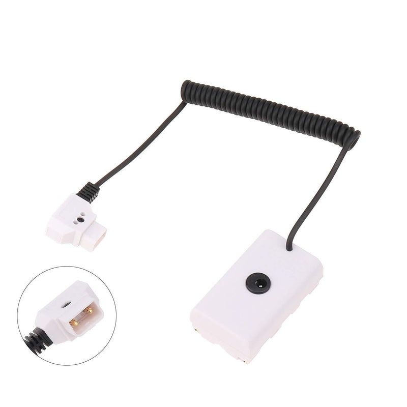 Fotga Power Adapter Cable for D-tap Connector to NP-F Dummy Battery NP-F550/570/750/770 NP-F960 NP-F970 to Power Video LED Light Camera Monitor JTZ DP30 C5 LE V Mount Anton Battery D-tap with spring cable White