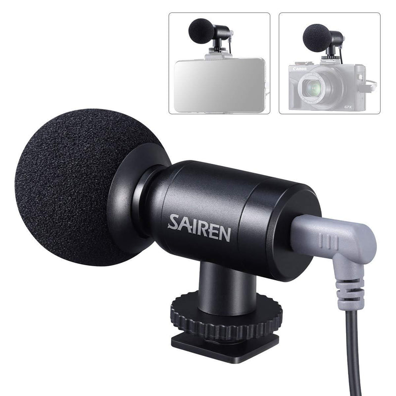 Vlogging Camera Microphone, Microphone for iPhone/Canon Camera Vlogging，Cardioid Condenser Microphone Perfect for Studio Recording, Streaming Broadcast, YouTube Videos etc