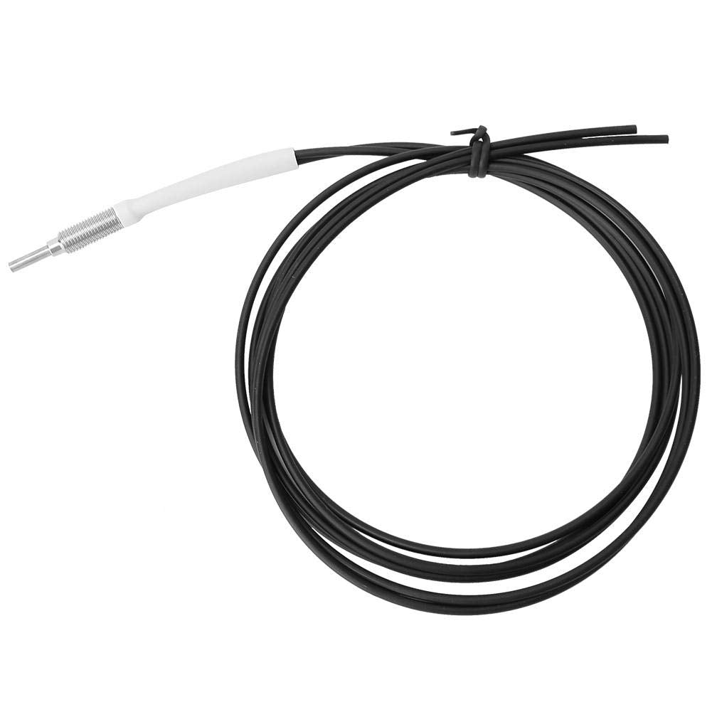 Optical Fiber Sensor, 1m Length Light Sense Diffuse Reflective Digital Fiber Optic M6 Probe Sensor Cable Line with Gasket Nut for Measuring Optical Signal