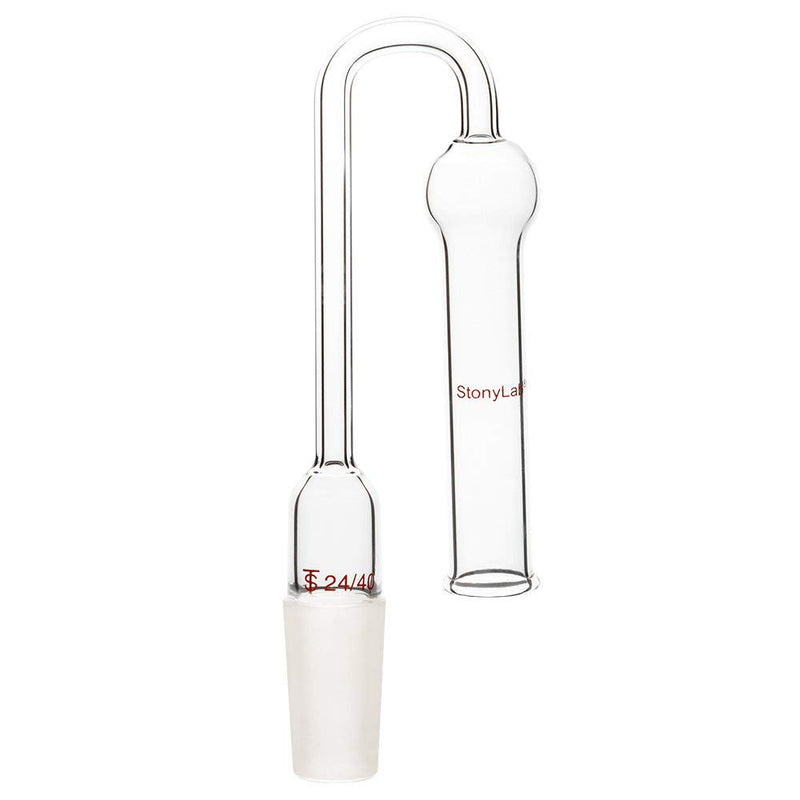 stonylab Glass U-Shaped Drying Tube, Borosilicate Glass 360 Degrees Bent Drying Tube with Inner 24/40 Standard Taper Joint for Organic Synthesis Chemistry Laboratory Lab Supply