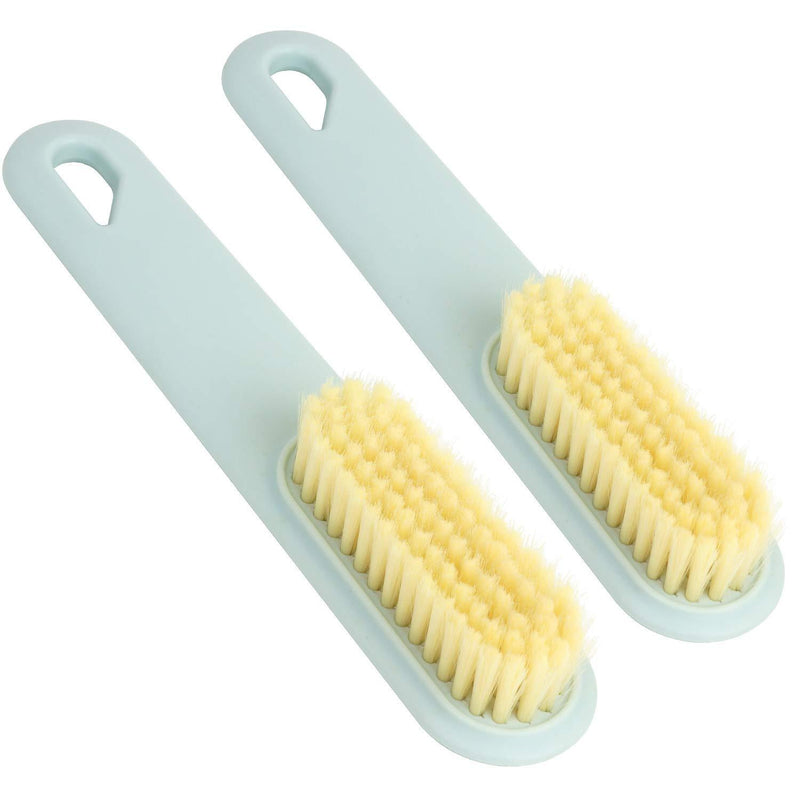 Everests Boot Brush Comfortable Plastic Handle Clothes Cleaner Shoes Scrubbing Soft Cleaning Brush (Light Blue, 2 Pack)