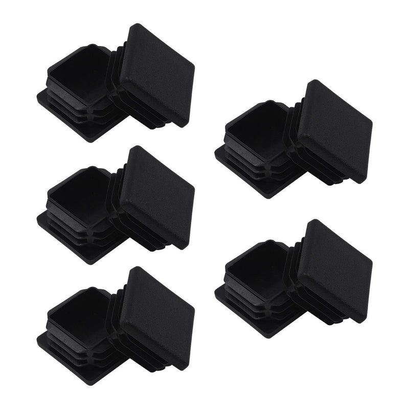 MENTODO 1 1/2" 1.5" Inch Square Plastic Plug Tubing End Cap 10 Pack, 1 1/2 1.5 X 1.5 1.5 Inch Black Square Tube End Cap Fence Post Pipe Cover Tubing Insert Chair Glide Finishing Plug