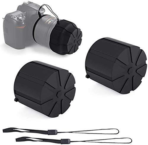 Skywin Silicone Lense Cover with Rope - for 60mm-110mm DSLR Lenses Camera Lens Cap with Anti-Lost Rope - Waterproof Universal Lens Cap Protects Lens from Dust and Scratches (2 Pack) 2 Pack