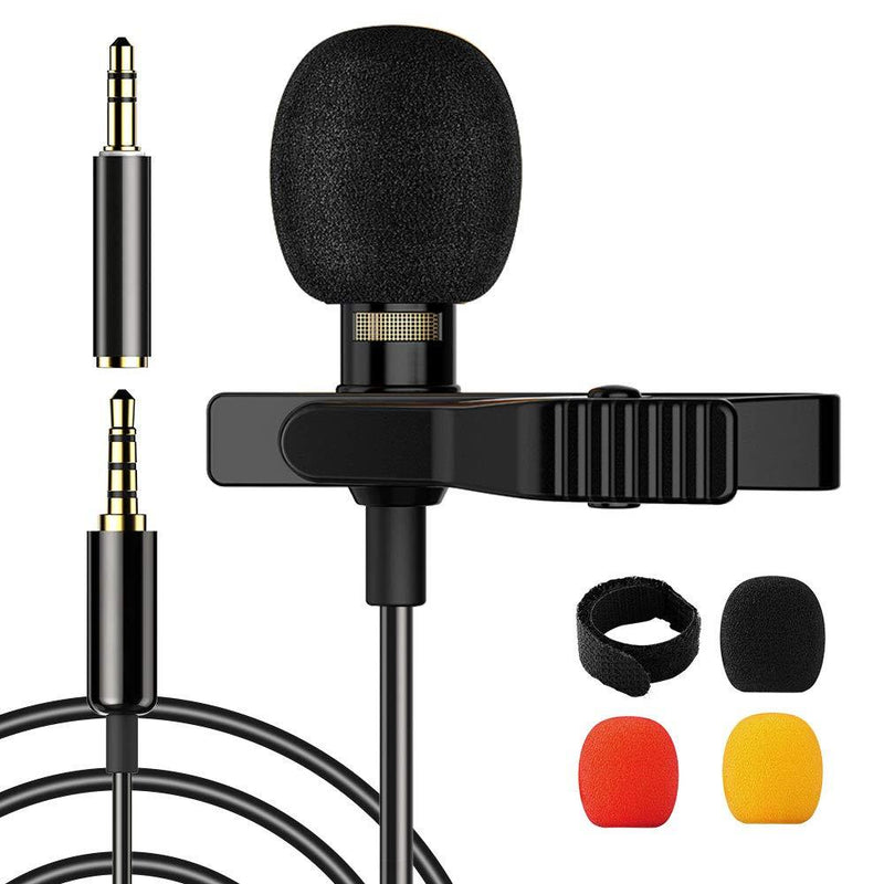 [AUSTRALIA] - Professional Lavalier Microphone Omnidirectional Condense Lapel Microphone with 3.5mm Jack, Noise Canceling Mic Perfect for for Phone, Camera, Audio Video, Recording YouTube,Interview (6.6ft) 