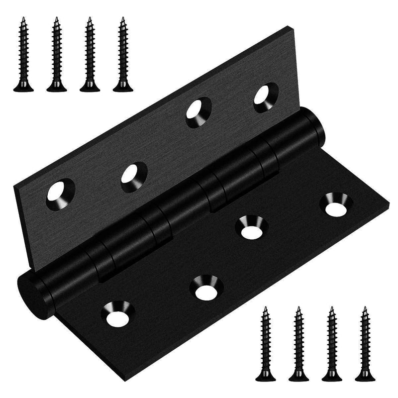 [AUSTRALIA] - Hommyzone 304 Stainless Steel Door Hinges 4 Inch, 4’’x 3’’ Ball Bearing Hinge with Square Corners, Interior and Exterior Door Hinges Pack of 2 (Matte Black) Matte Black 
