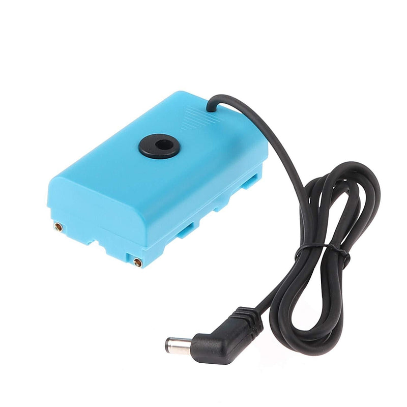 Foto4easy NP-F Dummy Battery DC Coupler with Power Cable for Sony NP-F550/F570/F750/F770 NP-F960 NP-F970 to Power Video LED Light Camera Monitor YN300 II YN-600 W260 5010A CN-126 CN-160 (Blue) Blue