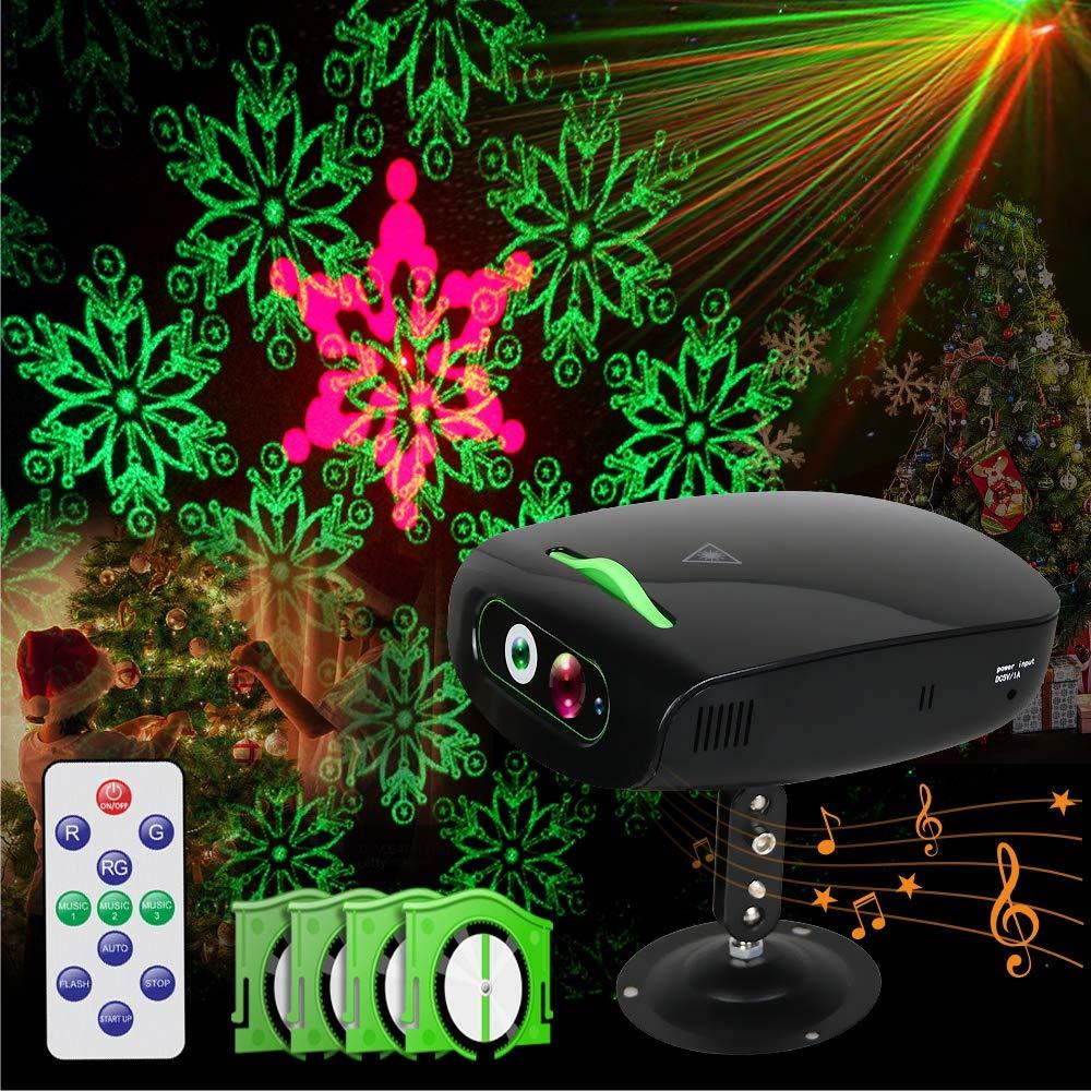 [AUSTRALIA] - Sound Activated Party Lights, Christams Projector Lights,Music DJ Projector Laser lights with Remote Control,Multiple Patterns Disco Stage Light for Christmas Halloween Birthday Wedding Karaoke Bar Projector Light(4.53*6.1*5.51inches) 