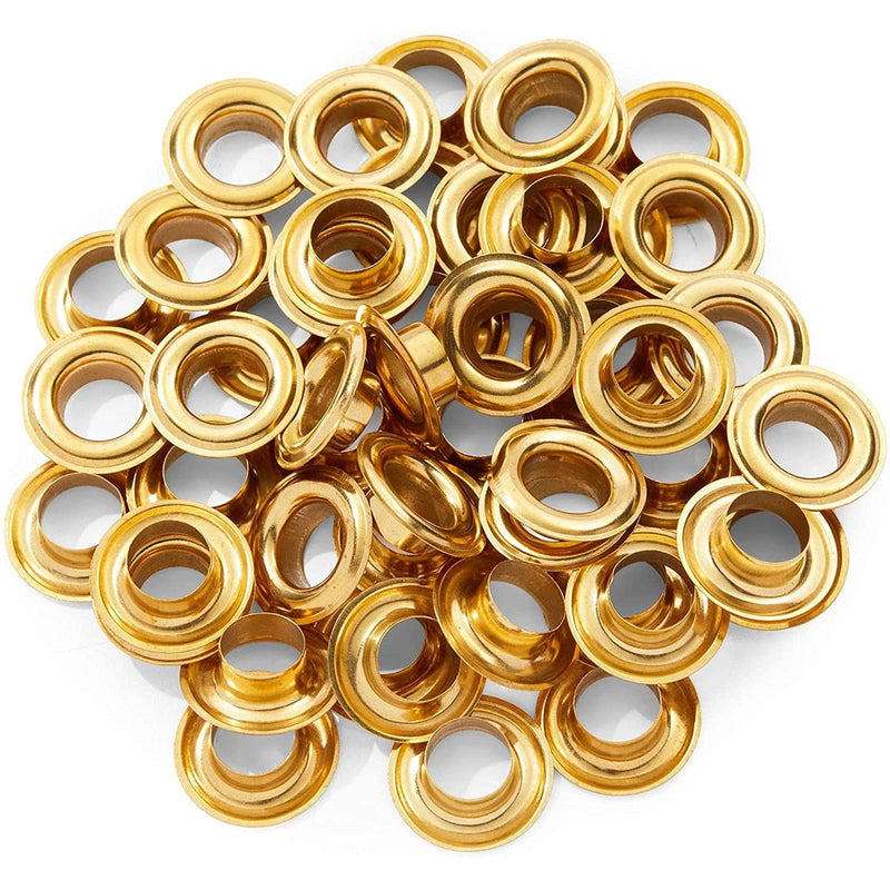 Bright Creations Brass Grommet Eyelet Kit with Washers in Antique Style (0.5 in, 50 Pieces)