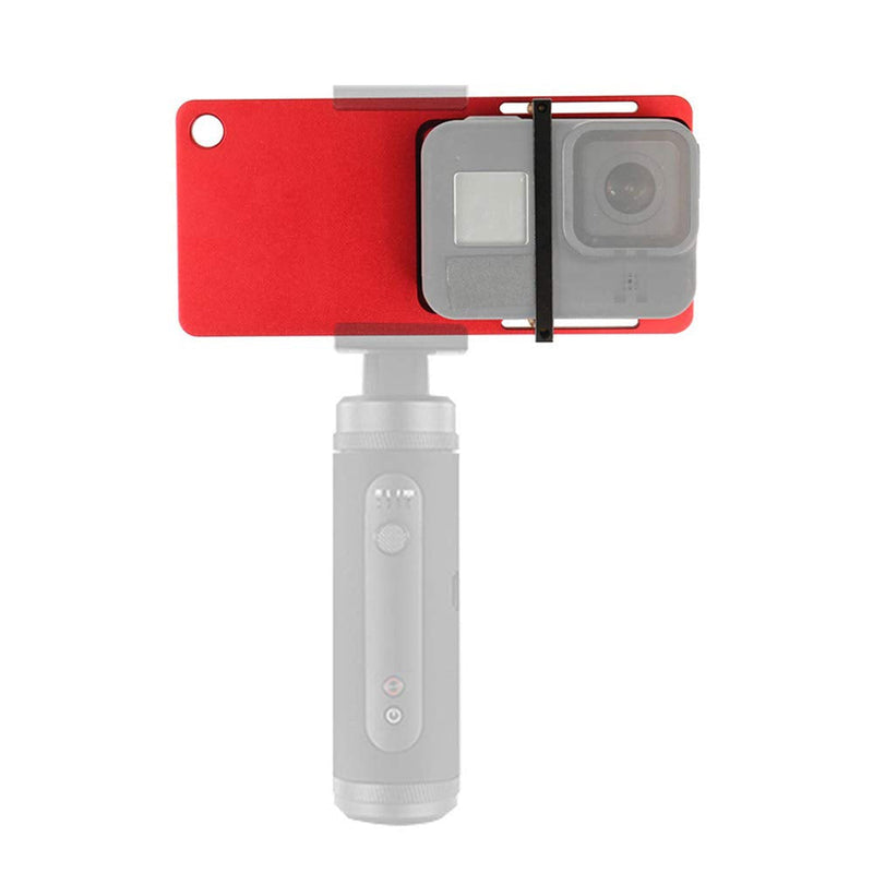 Hooshion Aluminium Alloy Gimbal Mount Gimbal Switch Mount Plate Adapter Extension Mount for Gopro Hero 8/7/6/5/4/3 OSMO Action/AKASO EK7000 4K Combine with OSMO Mobile 2/3 Zhiyun Smooth (Red) Red