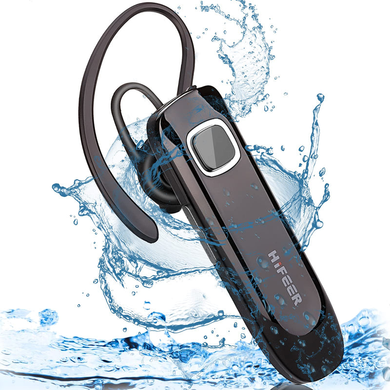 Bluetooth Earpiece, Wireless Bluetooth Headset V5.0 for Cell Phones, Hands Free Calls with CVC8.0 Mic Noise Canceling, Waterproof Earphone for Driving Business Home iPhone Android Samsung Black