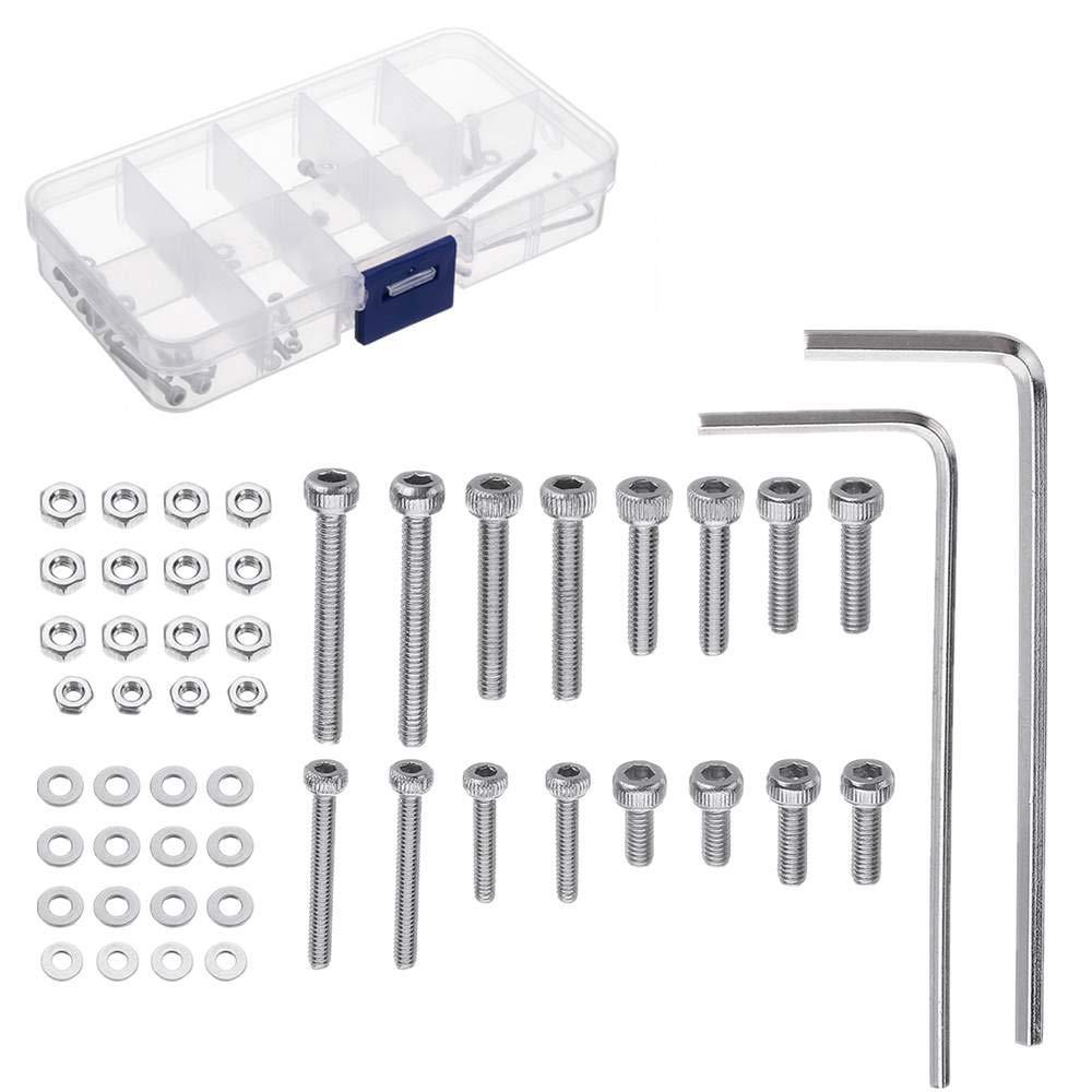 [AUSTRALIA] - 50pcs/set universal Turntable Headshell Cartridge Mounting Kit Stainless Steel Bolts Hex Socket Head Screws Nuts Set with mixed boxed. 