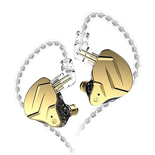 [AUSTRALIA] - KZ ZSN PRO X 1BA 1DD Hybrid HiFi Earphone, KINBOOFI in Ear Headphone Monitor ZSN Prox Stereo Sound KZ IEM with Detachable Cable for Musician Drummer (Golden NO Microphone) NO Mic Gold 
