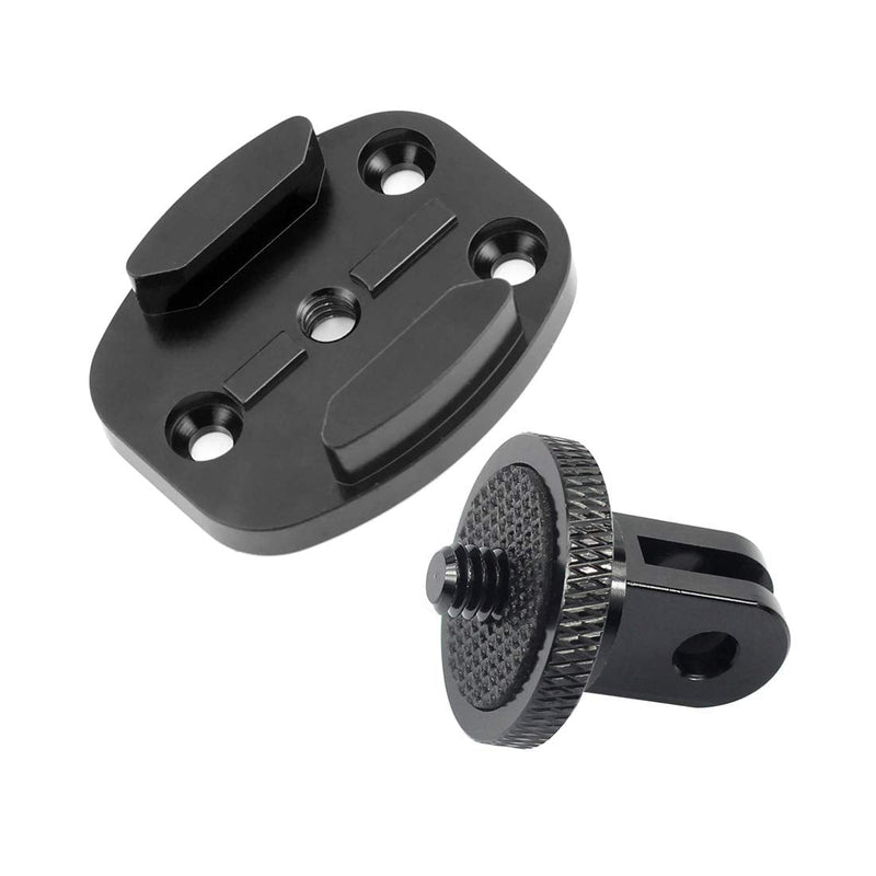[AUSTRALIA] - FEICHAO Aluminum CNC Quick Release Tripod Mount with 1/4 Adapter Buckle Base Interface Compatible for Hero 8 7 6 5 4 3 and Other Sports Camera (Mount Board + 1/4 Adapter) Mount Board + 1/4 Adapter 