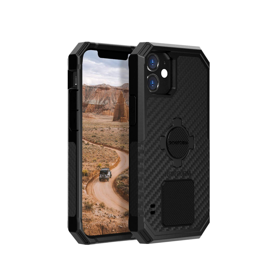 Rokform - iPhone 12 Mini Case, Rugged Series, Magnetic Protective Apple Gear, iPhone Cover with RokLock Twist Lock, Dual Magnet, Drop Tested Armor (Black) Black