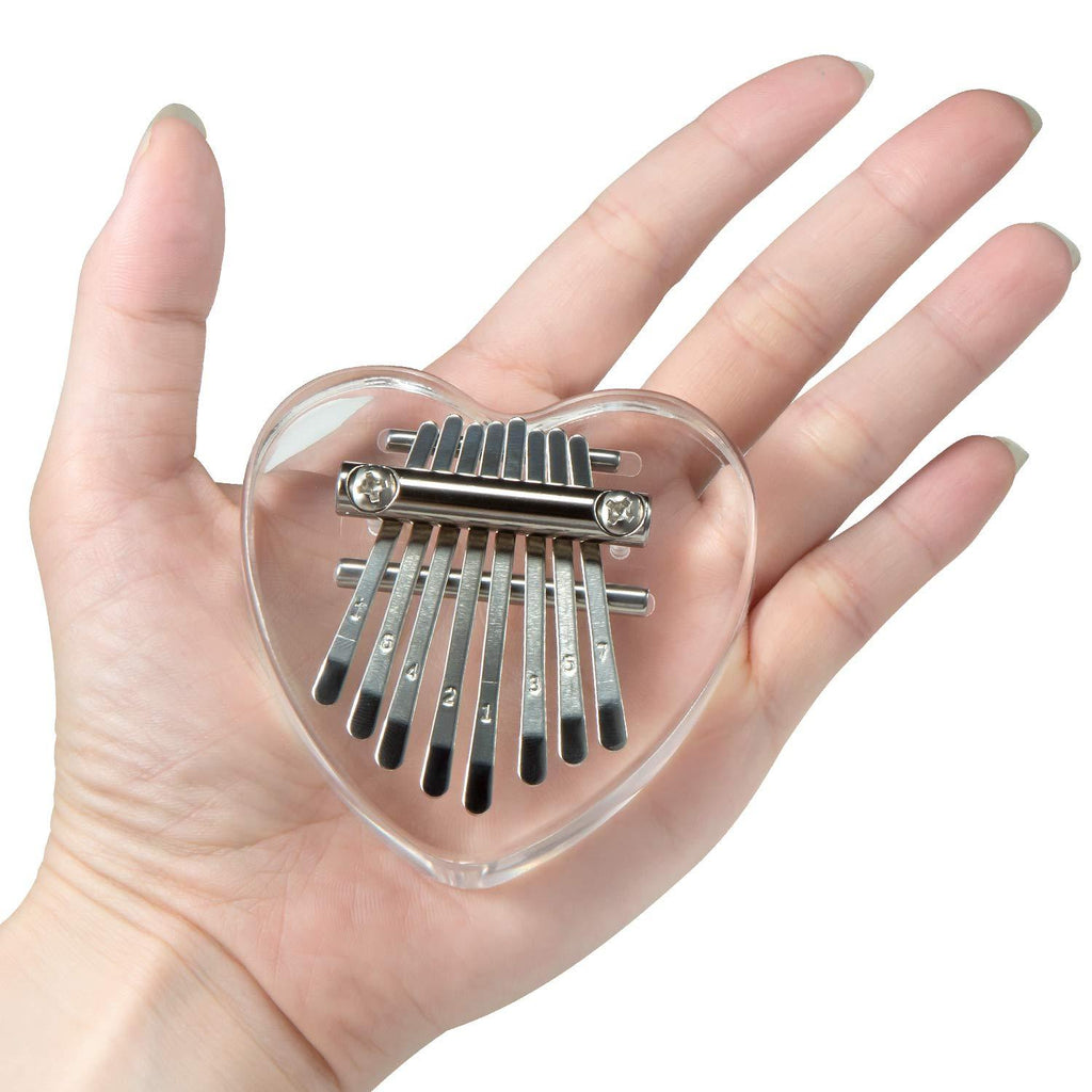 Deoukana Mini Crystal Kalimba 8 Keys Finger Thumb Piano Builts in High-performance Protective Box Special Gift for Kids Adults and Beginners (Mini crystal)