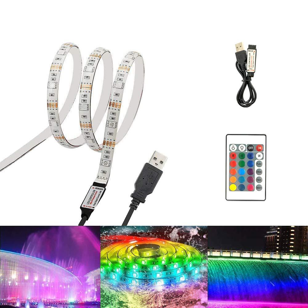 RGB LED 2835 Light bar with 24-Key Remote Control, Suitable for Home Ceiling Light, Kitchen, Bedroom, bar, Bicycle Light Decoration, Multi-Color 2835 Light bar (3.28FT) 3.28FT