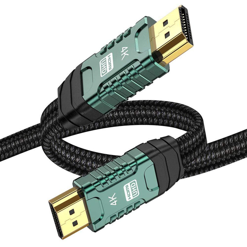 4K HDMI Cable 3.3ft, Oldboytech Highspeed HDMI 2.0 Cable (4K 60Hz, 18Gbps) Flat HDMI to HDMI Braided Cord Supports Ethernet 3D and Audio Return ARC, UHD, HDR, 1080p, 2160p(Green) 3.3 feet green