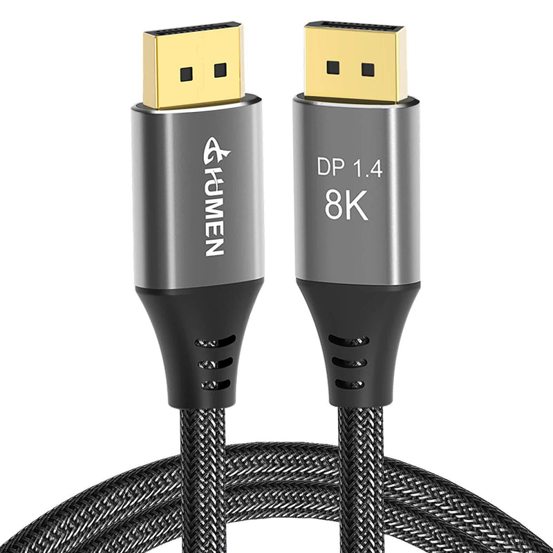 DGHUMEN 8K DisplayPort Cable, DP1.4 HBR3 Cable, Support 8K@60Hz/4K@144Hz, 32.4Gbps, HDR, HDCP for PC, Laptop, HDTV (4.9ft/1.5M) 4.9ft/1.5M