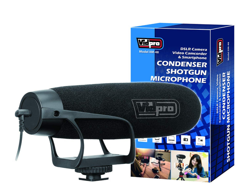 [AUSTRALIA] - Vidpro XM-48 Professional Condenser Shotgun Video Microphone DSLR cameras, video camcorders, smartphones and computers for field recording, interviews, video production, live and studio work 