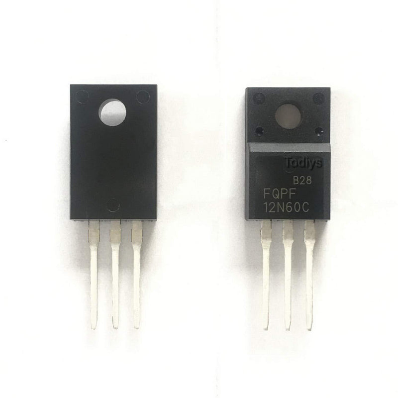 Todiys New 10Pcs for FQPF12N60 FQPF12N60C 12N60C FQPF-12N60C 12A 600V TO-220F N-Channel MOSFET IR Power Transistor IC FQPF-12N60