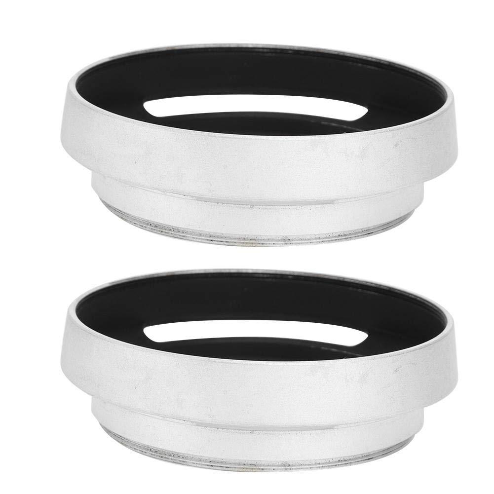 Lens Hood Replacement 2 pcs Aluminum Alloy 52mm Silver Camera Metal Lens Hood Replacement for Leica