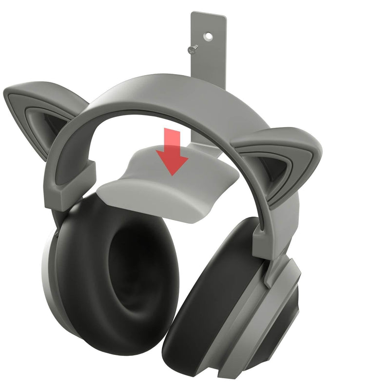 PC Gaming Headphone Wall Mount, Headset Hook for Wall, Hanger for Headset Gray
