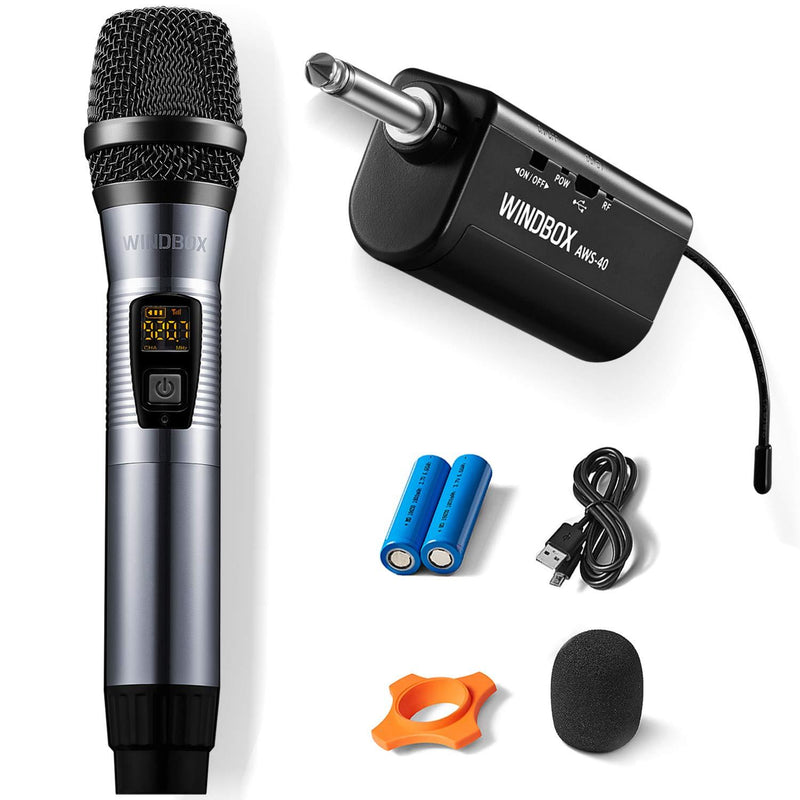 Wireless Microphone with Rechargeable Receiver,ARISEN Professional UHF Dynamic 16 Channel Handheld Microphone,280ft Range Cordless Mic System for Karaoke, Wedding, Church, DJ, Speech, Singing Machine