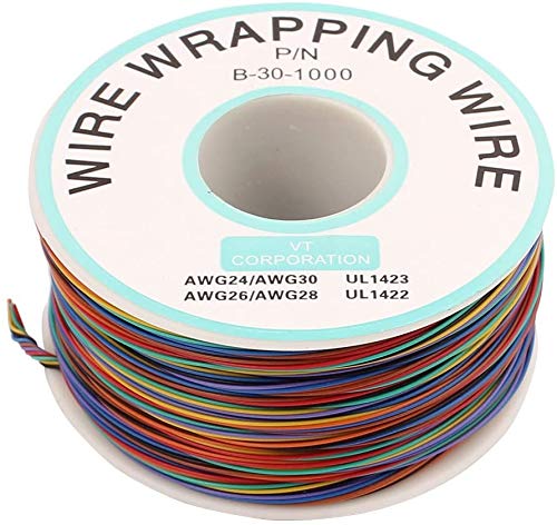 250M White PCB Solder PVC Coated Tin Plated Copper Wire Wire-Wrapping 30AWG 105 Celsius Cable Roll (8 Colors)