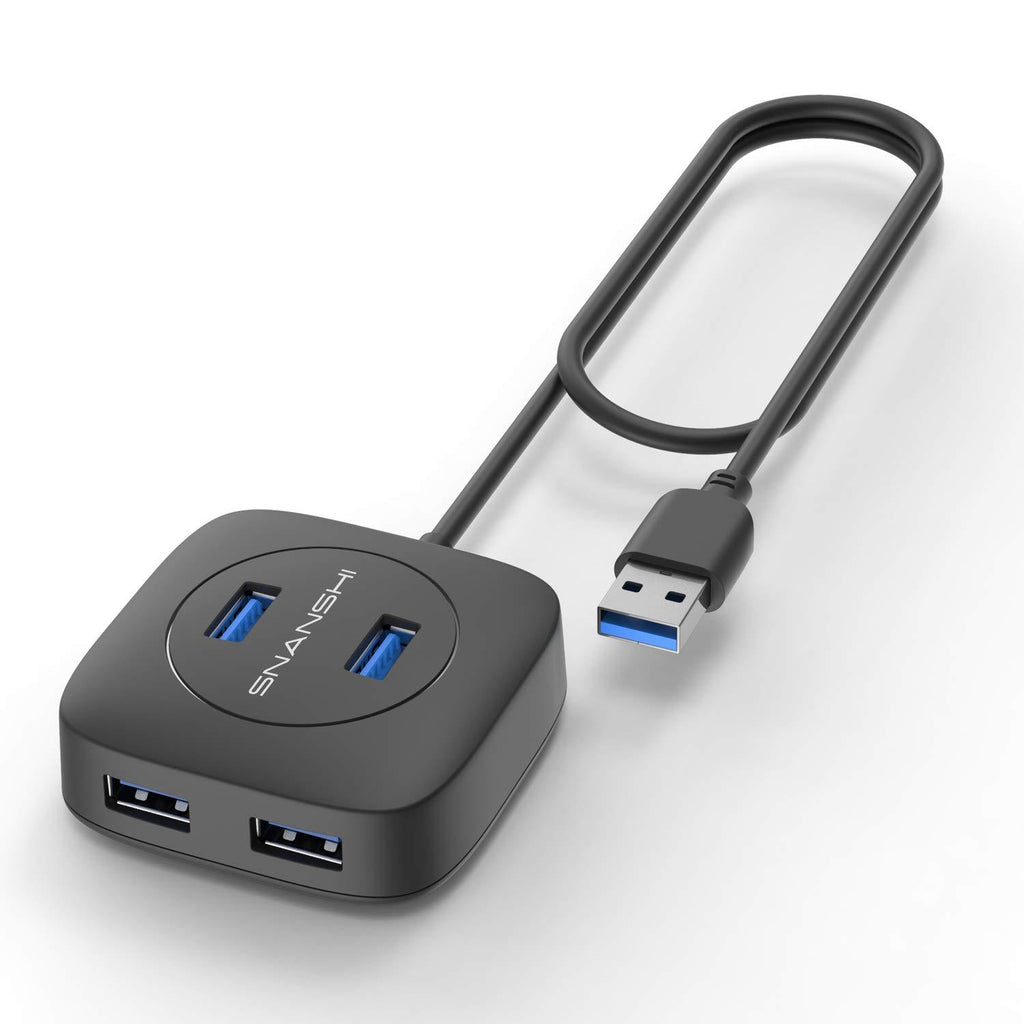 USB 3.0 Hub, SNANSHI 4-Port USB 3.0 Hub Data USB Hub with 1.5 ft Extended Cable High Speed Compatible for MacBook, Mac Pro, Mac Mini, iMac, Surface Pro, XPS, PC, Flash Drive USB3.0-1.5ft