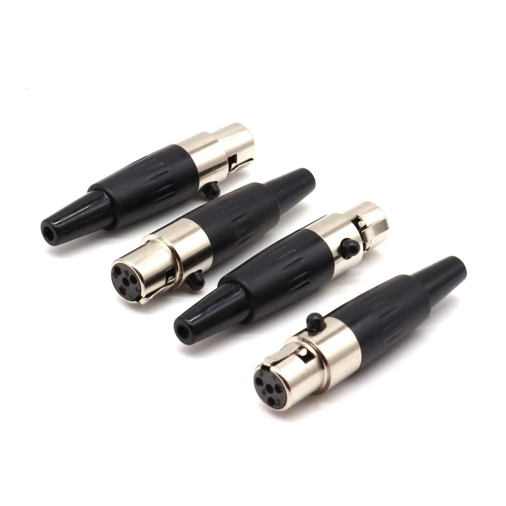 [AUSTRALIA] - SiYear 4Pin Mini XLR Female Jack TA4F Cable Connector Adapter for Microphone (4 Pack) 4PIN F 