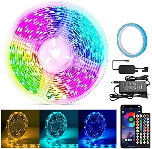 [AUSTRALIA] - Music Smart LED Strip Lights, 50FT Led Lights for Bedroom Bluetooth App Control+Remote RGB Led Lights Color Changing for Party Home Decoration (50FT/15M) 50FT/15M 