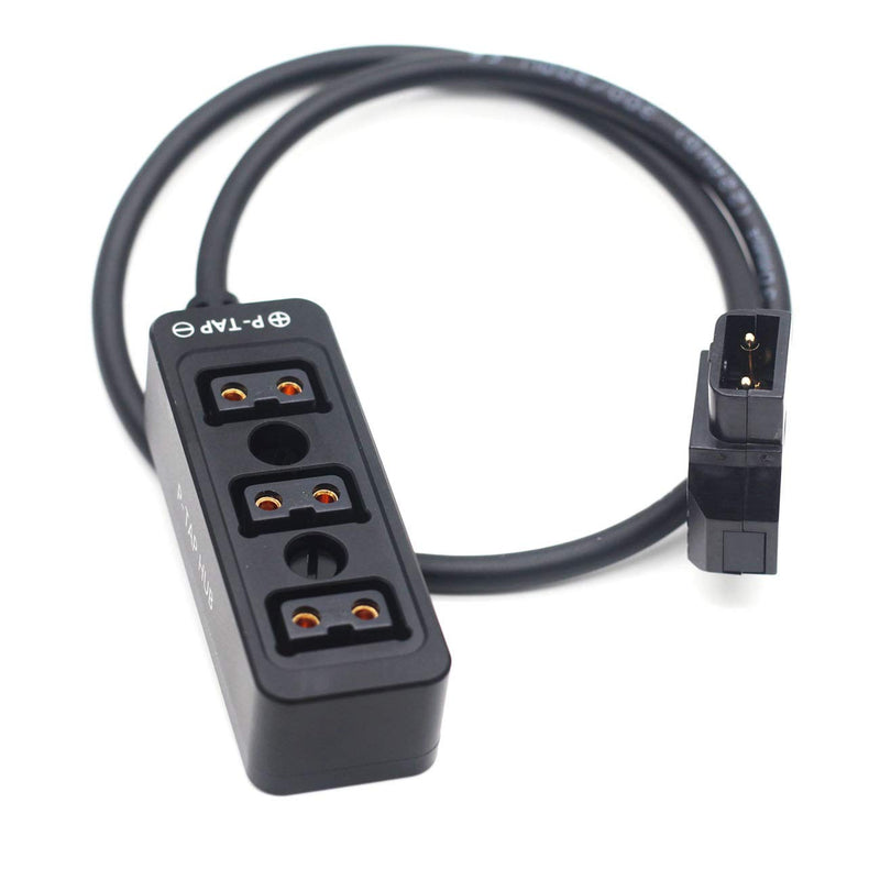 SZJELEN Metal Triple P-TAP D-tap Splitter,D-tap to 3ports D-tap P-tap Splitter Cable for Photography Power,Dtap Three-Way Splitter (Black Straight Cable) Black Straight Cable
