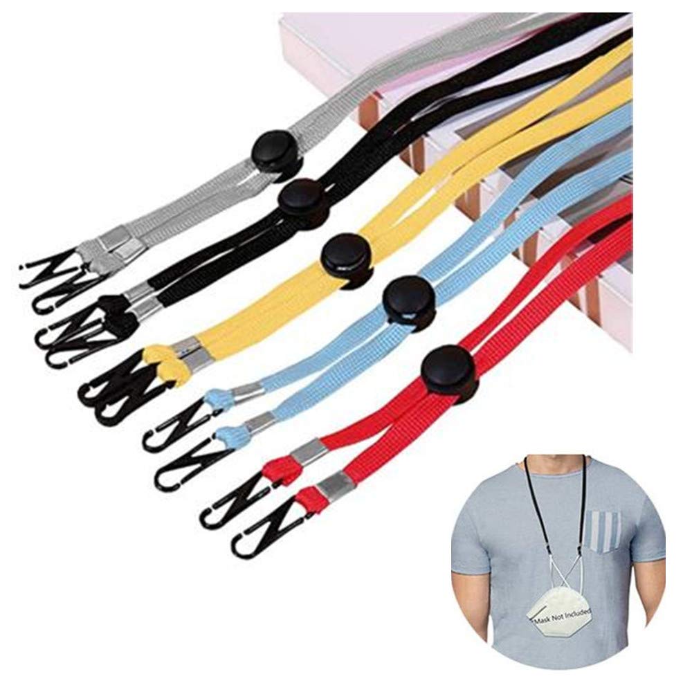 Aulzaju 5PCS Face Mask Lanyard for Women with Clips Adjustable Cute Coloful Face Mask Strap for Kids Release Ear Pressure Extenders for Adults Face Mask Chain Holder for School Safety & Comfortable
