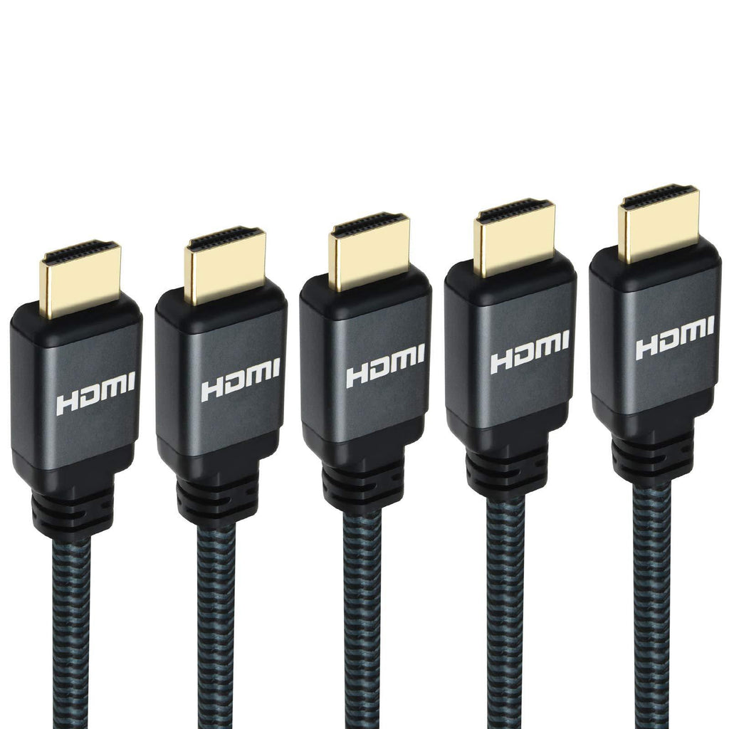 8K HDMI Cable, 3ft 5 Pack 48Gbps High Speed HDMI 2.1 Cable, Nylon Braided Supports 8K, 10K, 5K, 4K, 2K, Real 8K@60Hz, 4K@120Hz, HDCP 2.2, Dynamic HDR, eARC, HDMI 2.1 Cord for TV, Monitor (3ft 5 Pack) 3 Feet (5-Pack)