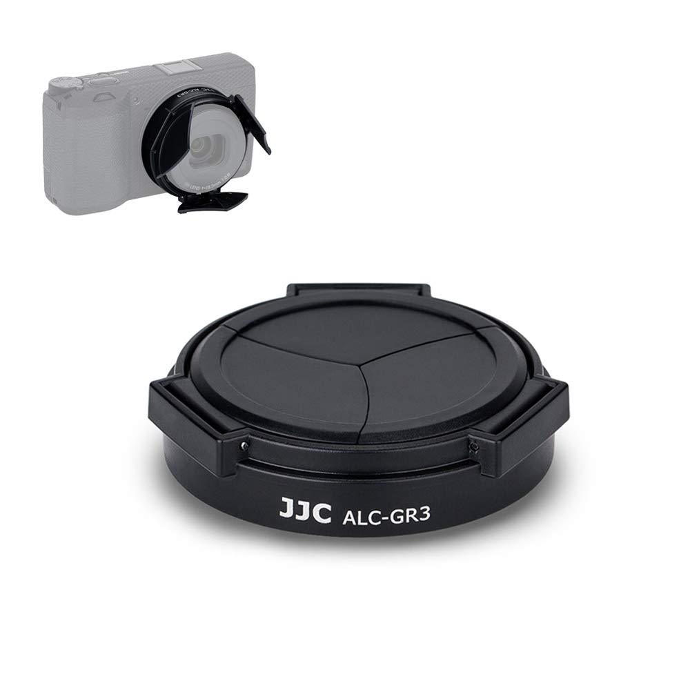 JJC Auto Lens Cap Cover for Ricoh GRIII GR III GR3 Open & Close Automatically No Need to Remove When Shooting Made of ABS Plastic -Black