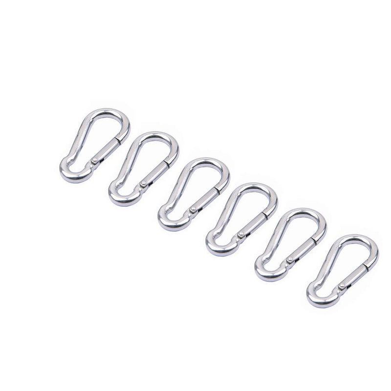 2inch Carabiner Clip 6 Pack,Spring Snap Hooks Small , Key Chain Snaps, Tightener M5