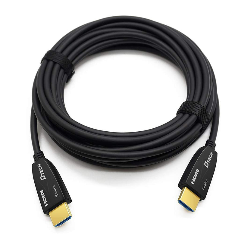 DTECH 16 Meter Fiber Optic HDMI Cable 4K 60Hz 18Gbps HDR 444 422 420 Sub-Sampling High Speed in-Wall Rated (50 Feet, Black) 50ft