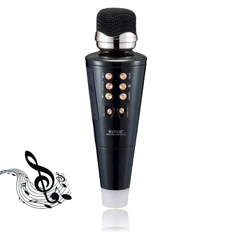 3-in-1 Karaoke Microphone, Speaker Machine & Voice Changer, Reverb Control & Vocal Removal Magic Mic + LED Light Base, for Bluetooth Enabled Devices