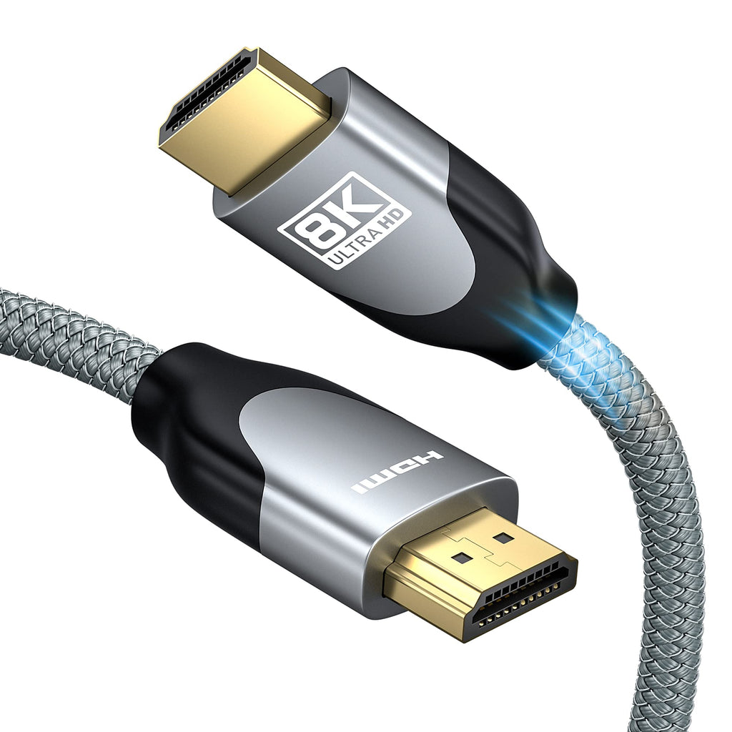8K HDMI 2.1 Cable, LamToon 48Gbps 6.5ft/2M Ultra High Speed HDMI Braided Cable 8K@60Hz, 4K@120Hz, Dynamic HDR, eARC Compatible with Newest Apple TV,Samsung QLED TV,Xbox Series X,PS5 6.5ft / 2M