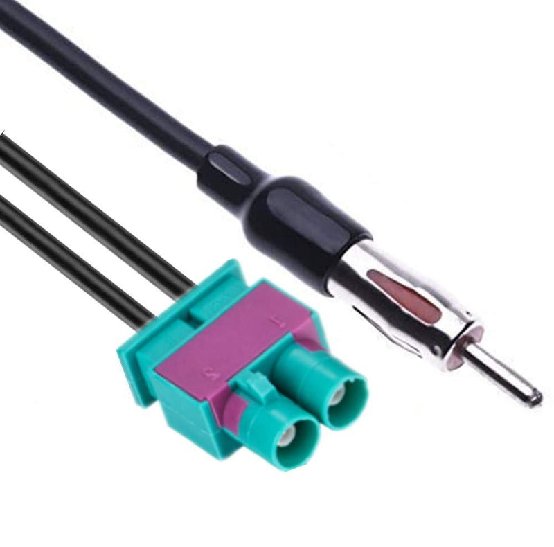 Car Radio Antenna Dual Fakra (Z) to DIN ISO Adapter Plug Compatible with A3 A4 V-W Volvo