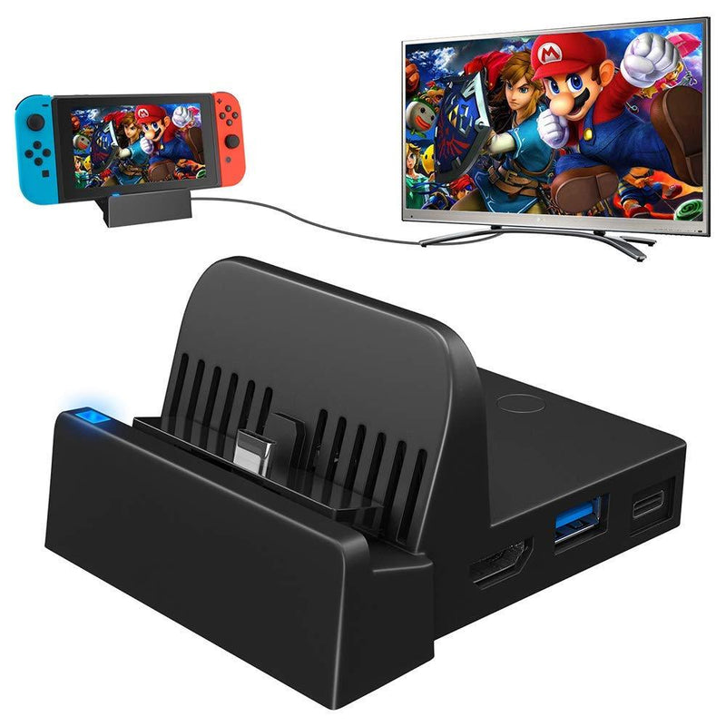 TV Docking Station for Nintendo Switch, WEGWANG Portable Mini TV Dock Station Replacement for Official Nintendo Switch with HDMI and USB 3.0 Port [2021 Upgraded Version] (HDMI CABLE IS NOT INCLUDED)